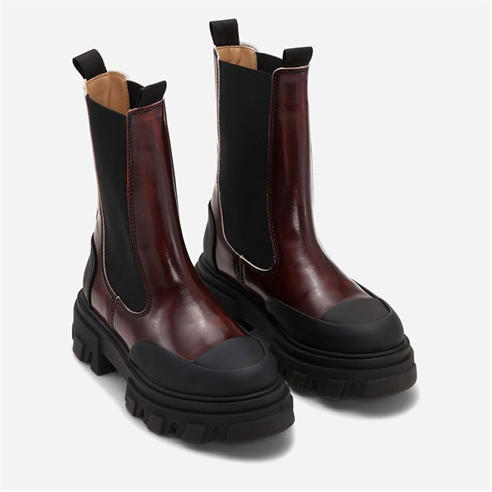 GANNI - Women's Mid Leather Chelsea Boots