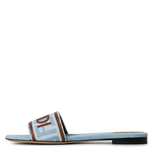 FENDI - Women's Denim Slide Flat Sandals