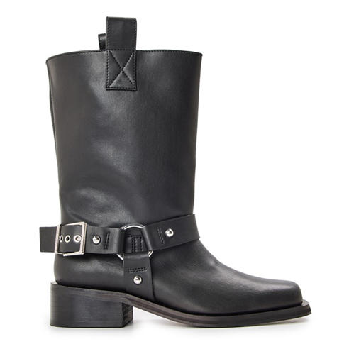 GANNI - Women's Mid Shift Biker Flat Ankle Boots