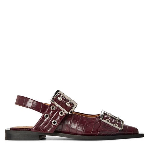 GANNI - Women's Feminine Buckle Ballet Pumps