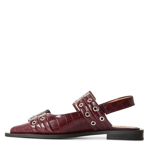 GANNI - Women's Feminine Buckle Ballet Pumps