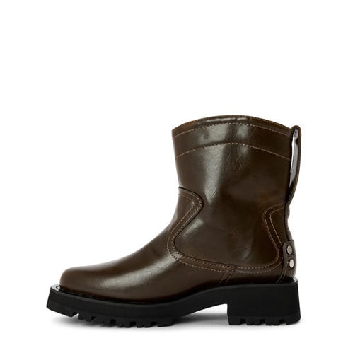 GANNI - Women's Studded Crinkle Flat Ankle Boots