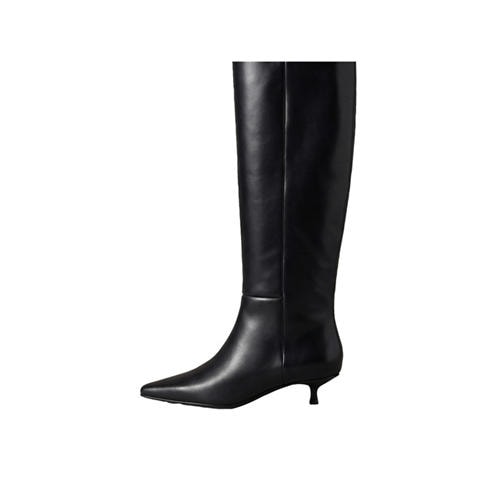 Calvin Klein - Women's Kitten-Heel Leather Knee-High Boots