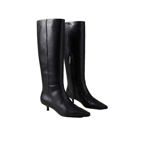 Calvin Klein - Women's Kitten-Heel Leather Knee-High Boots