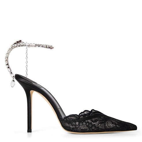 JIMMY CHOO - Women's Crystal Satin Saeda 100 Pumps