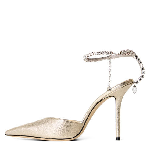 JIMMY CHOO - Women's Crystal Satin Saeda 100 Pumps