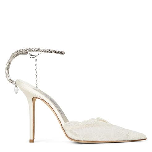 JIMMY CHOO - Women's Crystal Satin Saeda 100 Pumps