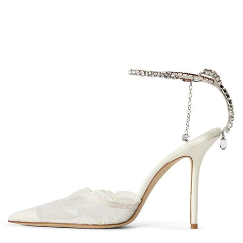 JIMMY CHOO - Women's Crystal Satin Saeda 100 Pumps