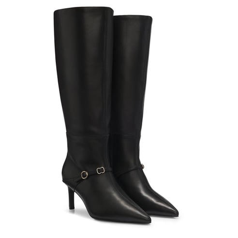 Hugo - Womens HUGO Knee-High Stiletto Boots with Metal Logo Details (Devany)