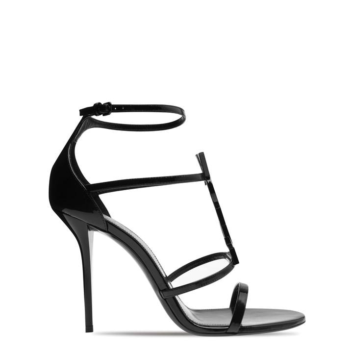 Saint Laurent Women's Black Cassandra Sandals - Size 4.5