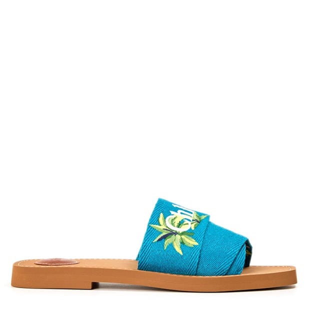 White - CHLOE - Woody Flat Mule
