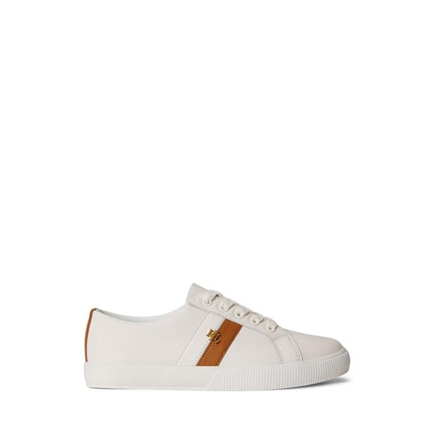 RL White - Lauren by Ralph Lauren - Women's Janson Leather Court Trainers