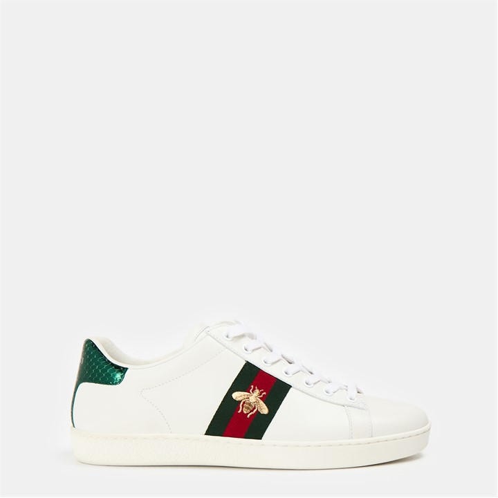 Gucci Women's White Ace Bee Leather Low-Top Trainers - Size 5