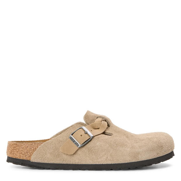 BIRKENSTOCK Boston Suede Braided Mules,All Products : American Fashion Style Bags On Sale