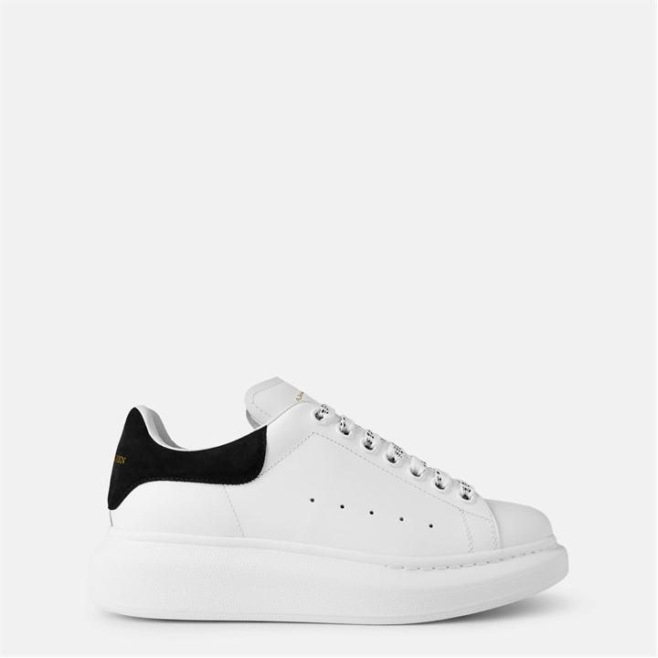 Alexander Mcqueen Women's White Logo Print Leather Oversized Trainers - Size 6.5