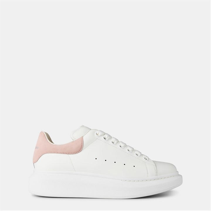 Alexander Mcqueen Women's White Logo Print Leather Oversized Trainers - Size 6.5