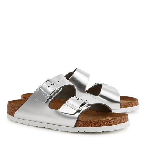 Birkenstock - Women's Arizona Metallic Leather Flat Sandals
