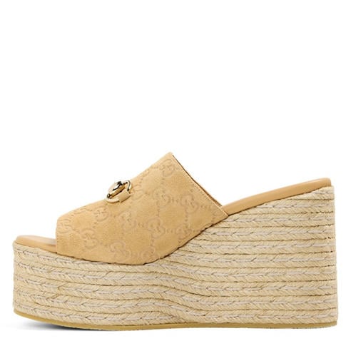 GUCCI - Horsebit Wedge Sandals