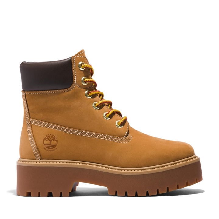 Timberland Women's Brown Stone Street 6-Inch Lace-Up Waterproof Boots Size 6