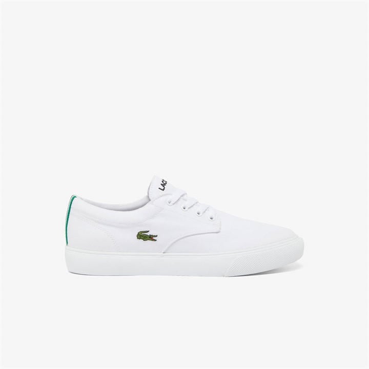 Lacoste Men's White Grip Base Canvas Low Top Trainers Size 6