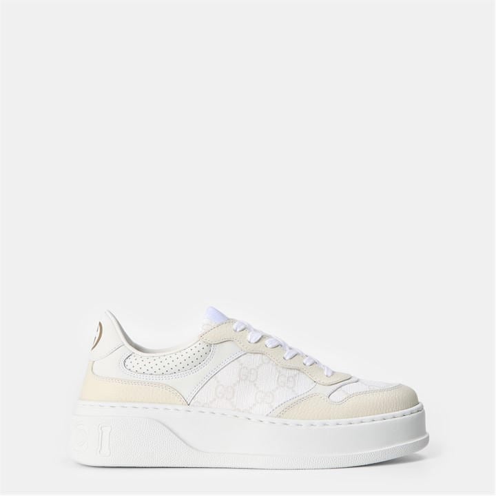 Gucci Women's White Gg Canvas Low-Top Trainers - Size 5