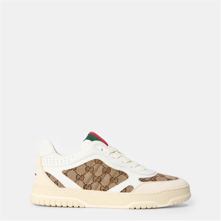 Gucci Women's Beige Web Low-Top Trainers - Size 5