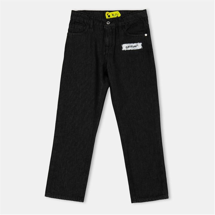 Off White Unisex Kids Black ' Wide Leg Jeans
