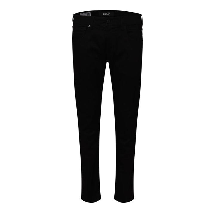 Replay Men's Black Grover Straight-Fit Jeans