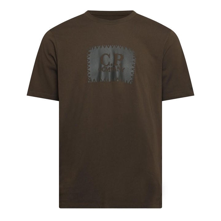 Cp Company Men's Green 30/1 Jersey Logo Label T-Shirt