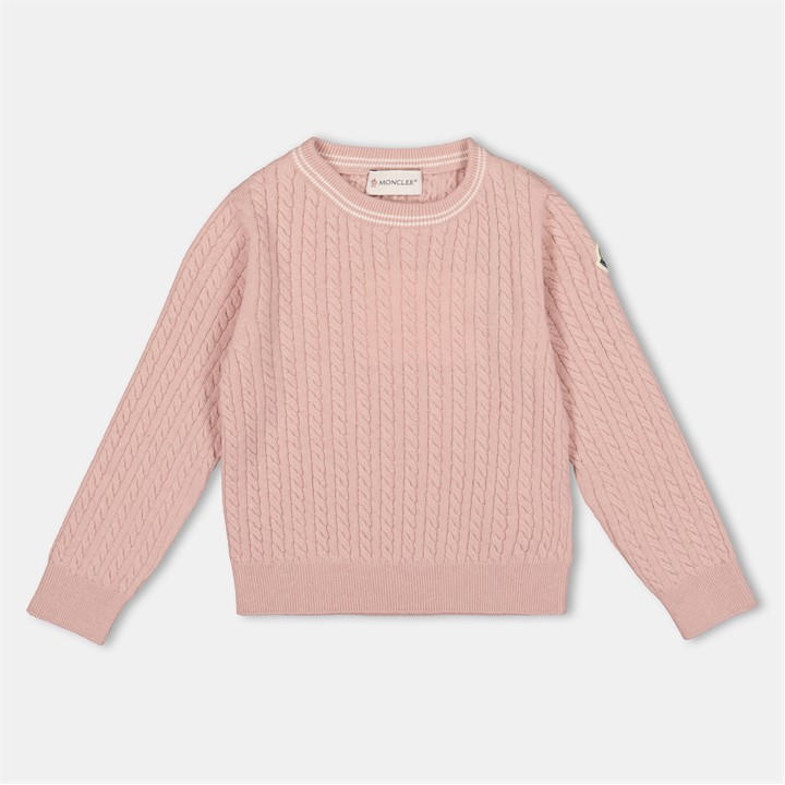 Moncler Girls Pink Knit Crew Size 9