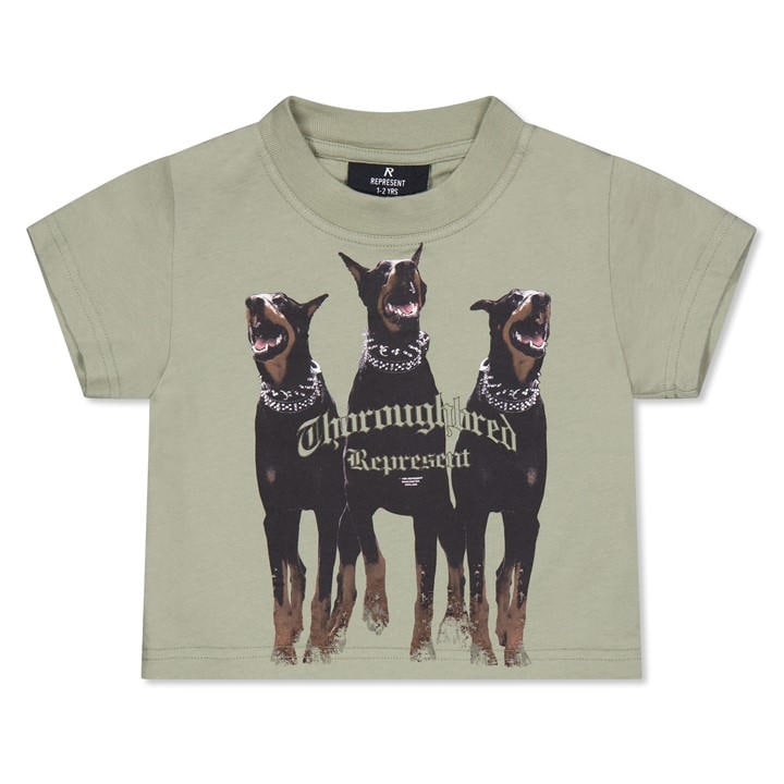 Represent Unisex Kids Green Infants' Graphic Cotton Thoroughbred T-Shirt