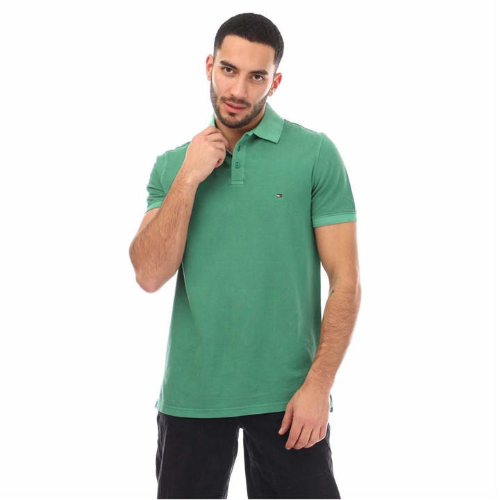 Tommy Hilfiger Garment Dye Regular-Fit Polo Shirt – Green