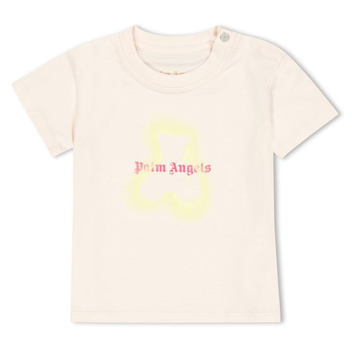 Palm Angels Girls Pink Palm Spray Bear Tee In61
