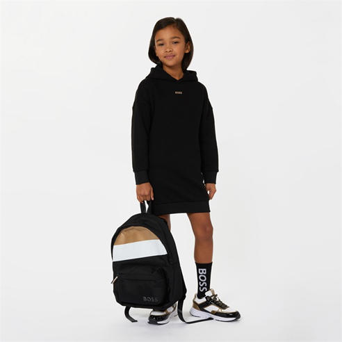 Boss - Kids' Logo Over the Head Hoodie Dress