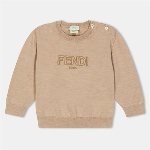 FENDI - Unisex Kids' Logo Jump Knitted Top