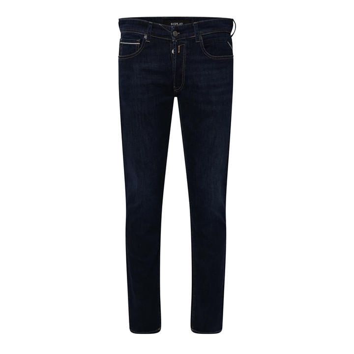 Replay Men's Blue Grover Straight-Fit Jeans