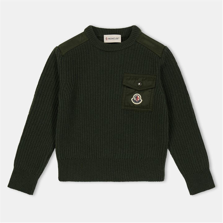 Moncler Boys Green Kids' Crew Neck Knitted Top