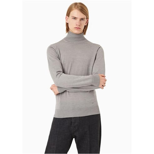 Emporio Armani - Men's Wool Funnel-Neck Long-Sleeve Jumper