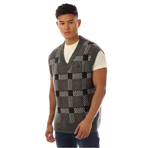 Fred Perry - Glitch Tartan Knitted Tank Top