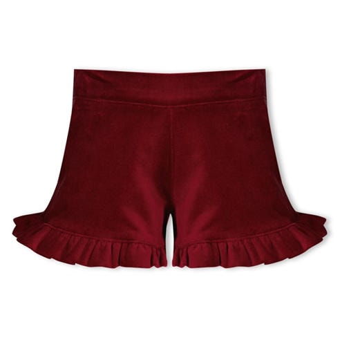 Phi - Kids' Frilled Velvet Fleece Jogger Shorts