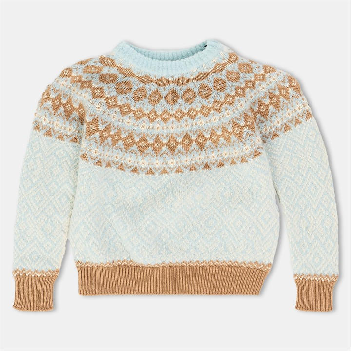 Moncler Girls Cream Knitted Crew Jn54 Size 8