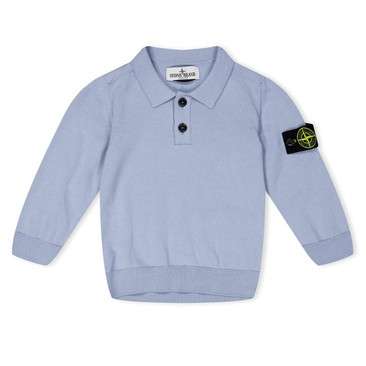 Stone Island Boys Purple ' Knitted Polo Shirt