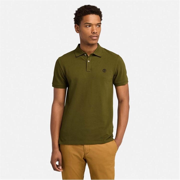 Timberland Oyster River Logo Short Sleeve Polo Shirt – Green