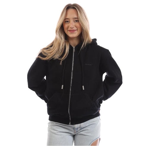 Off White - Diagonal Regular Zip-Up Hoodie