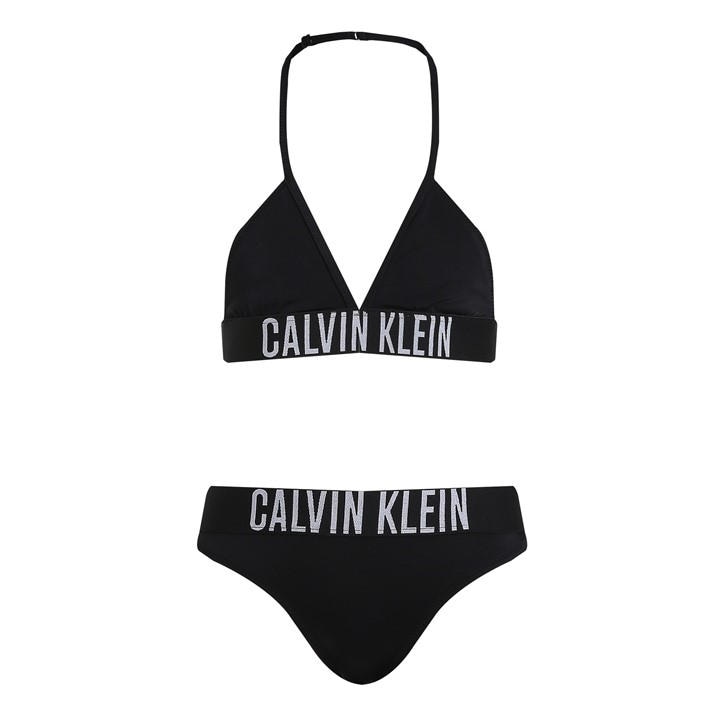 Calvin Klein Jeans Girls Black Triangle Bikini Set Size 9