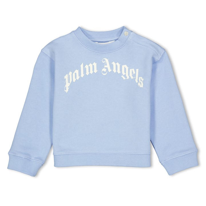 Palm Angels Boys Blue Palm Arch Lgo Crew In61
