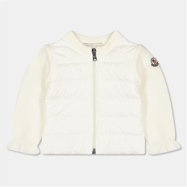 Moncler Girls White Hybrid Jkt In53 Size 18 - 24 Months