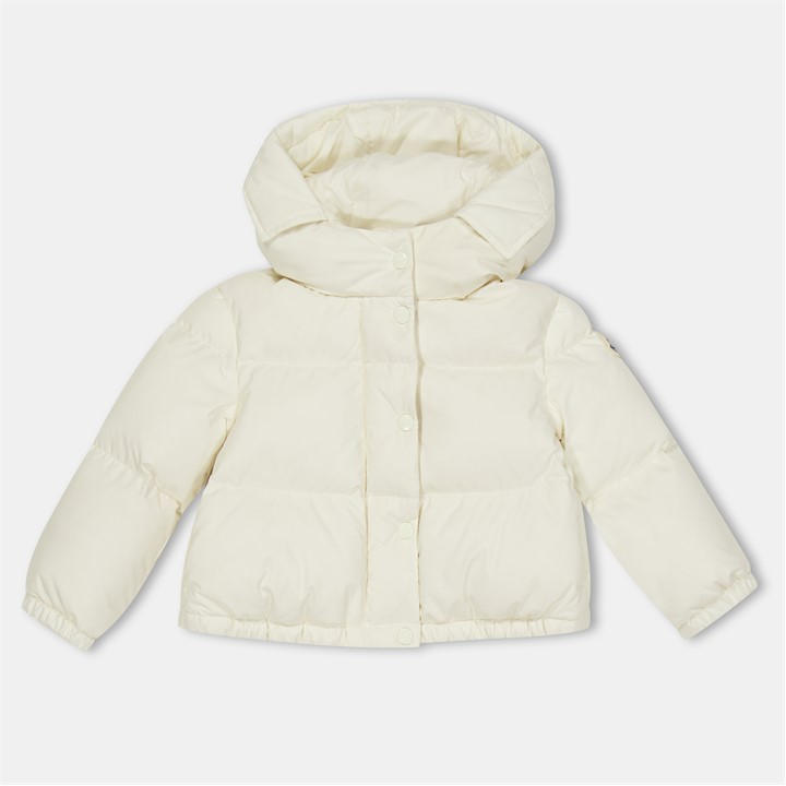 Moncler Girls White Kids' Down Water-Resistant Medium Puffer Jacket