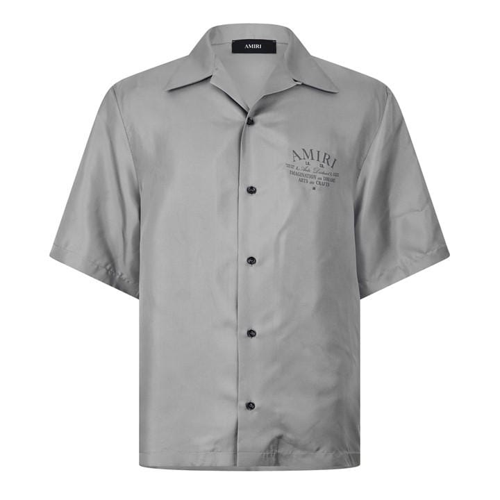Amiri Men's Grey Silk Art District Shirt