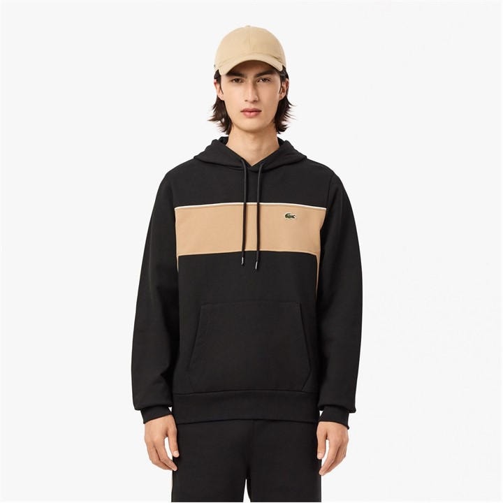 LACOSTE COLOUR-BLOCK FLEECE HOODI